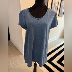 J. JILL PURE JILL INDIGO V Neck T Shirt Size Medium VGUC